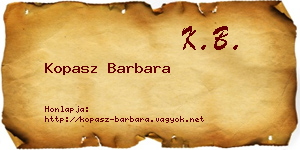 Kopasz Barbara névjegykártya